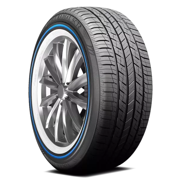 285/45R22 XL Vogue Custom Built Radial SCT2 Blue Stripe